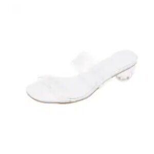 NWOT - Transparent Clear BALL Décor Sandals White (Size 7)
